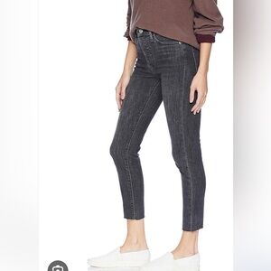 Levi’s wedgie skinny black jeans raw hem size 27